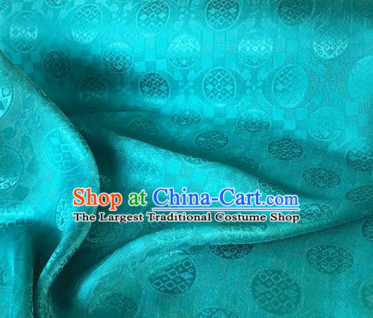 Asian Chinese Traditional Pattern Design Peacock Green Silk Fabric China Qipao Material