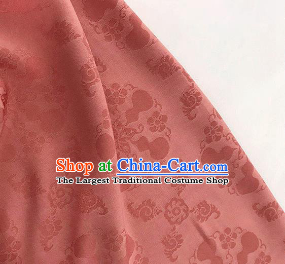 Asian Chinese Traditional Jacquard Calabash Pattern Design Carrot Orange Satin China Qipao Silk Fabric Material