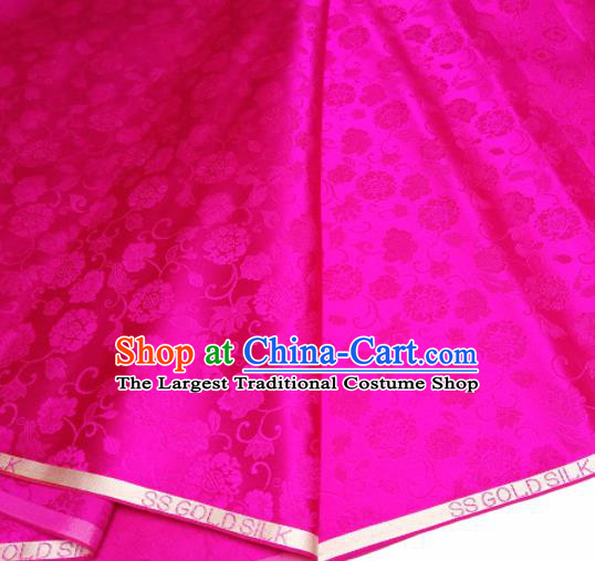 Asian Chinese Traditional Pattern Design Rosy Brocade Silk Fabric China Hanfu Satin Material