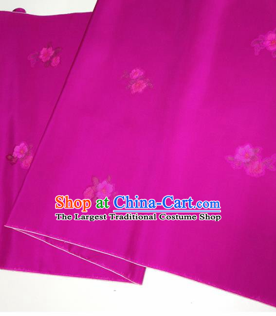 Asian Chinese Traditional Flowers Pattern Design Purple Silk Fabric China Hanfu Silk Material