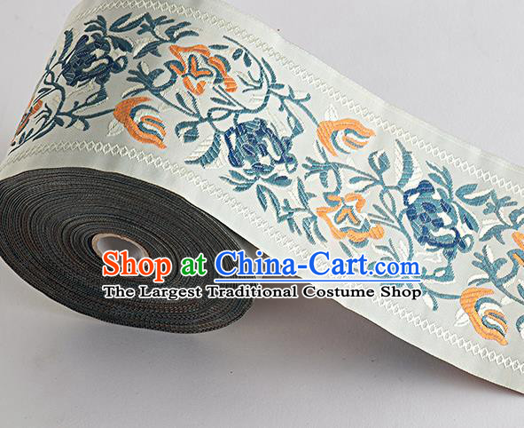 Chinese Traditional Hanfu Embroidered Pattern Waistband Lace Fabric Asian China Costume Collar Accessories