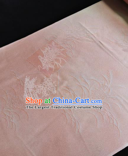 Chinese Traditional Pattern Design Pink Silk Fabric Asian Brocade China Hanfu Satin Material