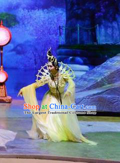 Chinese Stage Performance Qing Show Goddess Costumes and Headpiece Complete Set