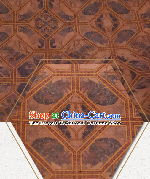 Chinese Traditional Pattern Design Brown Silk Fabric Asian China Hanfu Mulberry Silk Material