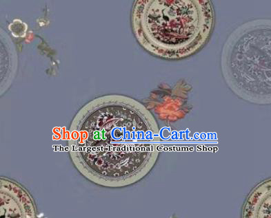 Chinese Traditional Pattern Design Light Purple Silk Fabric Asian China Hanfu Gambiered Guangdong Mulberry Silk Material