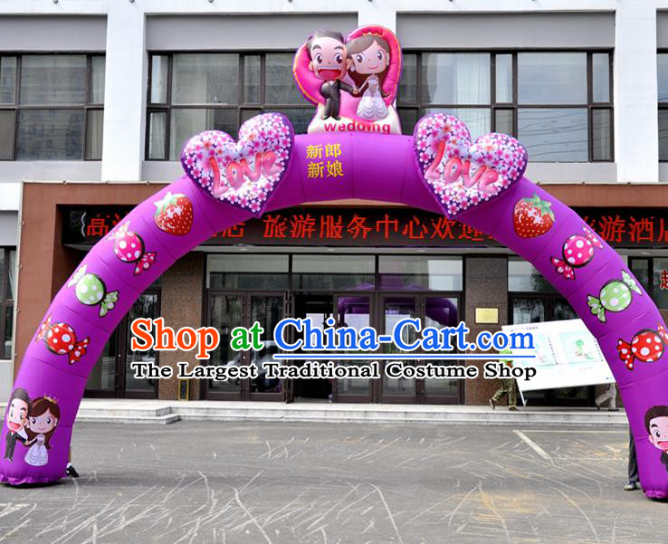 Large Chinese Wedding Inflatable Purple Archway Product Models New Year Inflatable Arches