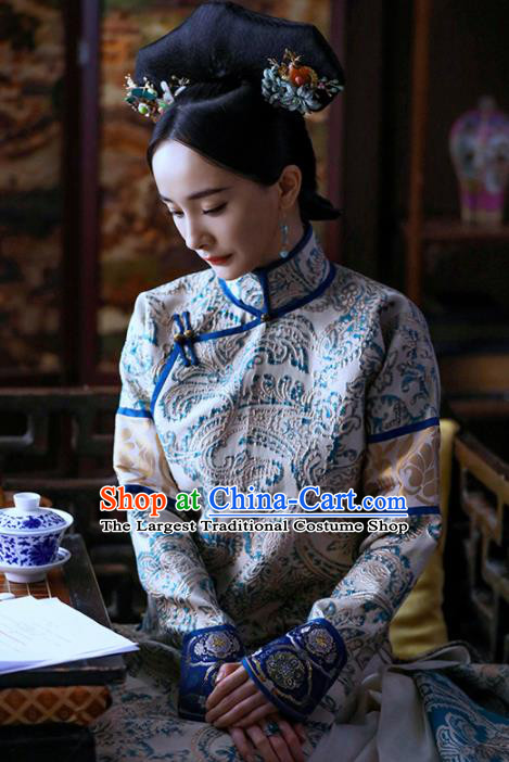 Chinese Drama Traditional Ancient Qing Dynasty Manchu Imperial Empress Replica Costumes for Women