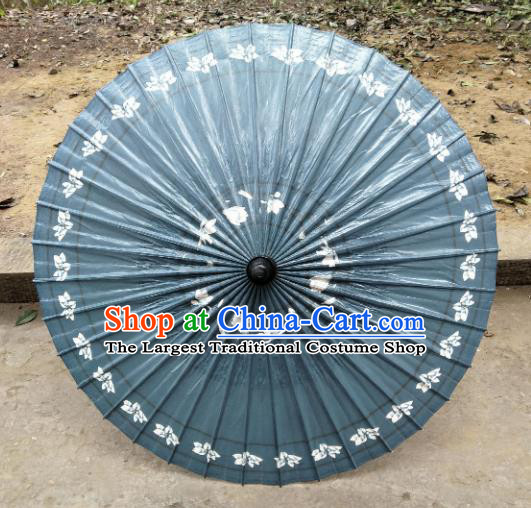 Chinese Traditional Printing Navy Oil Paper Umbrella Artware Paper Umbrella Classical Dance Umbrella Handmade Umbrellas