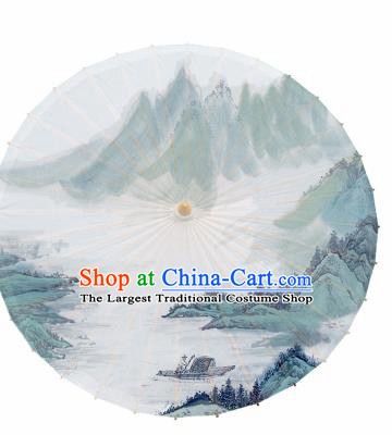 Chinese Traditional Landscape Painting Oil Paper Umbrella Artware Paper Umbrella Classical Dance Umbrella Handmade Umbrellas