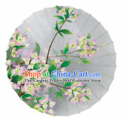 Chinese Printing Bougainvillea Oil Paper Umbrella Artware Paper Umbrella Traditional Classical Dance Umbrella Handmade Umbrellas