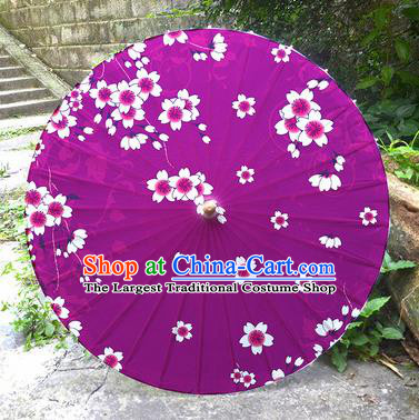 Chinese Artware Paper Umbrella Traditional Printing Cherry Blossom Rosy Oil Paper Umbrella Classical Dance Umbrella Handmade Umbrellas