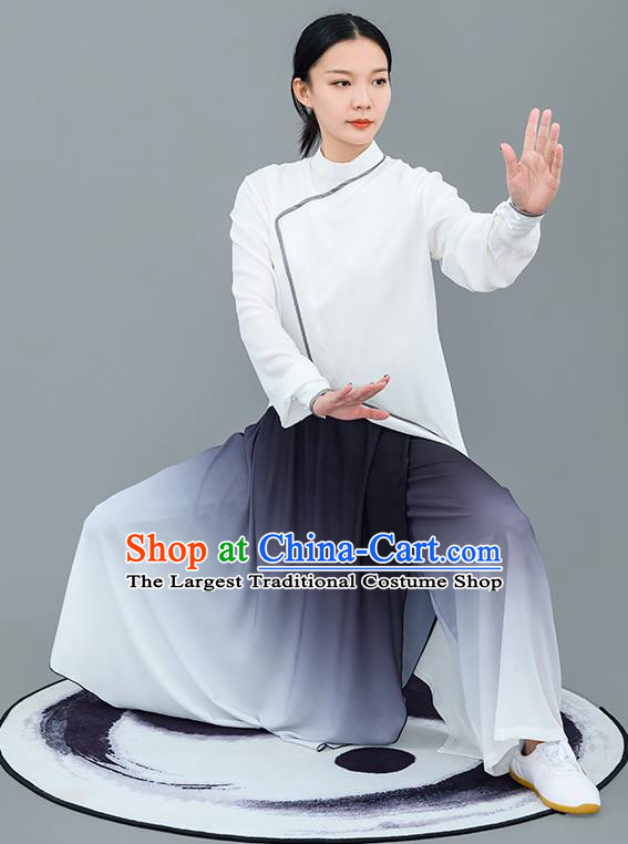 Chinese Traditional Tai Chi Training White Costumes Martial Arts Performance Outfits for Women