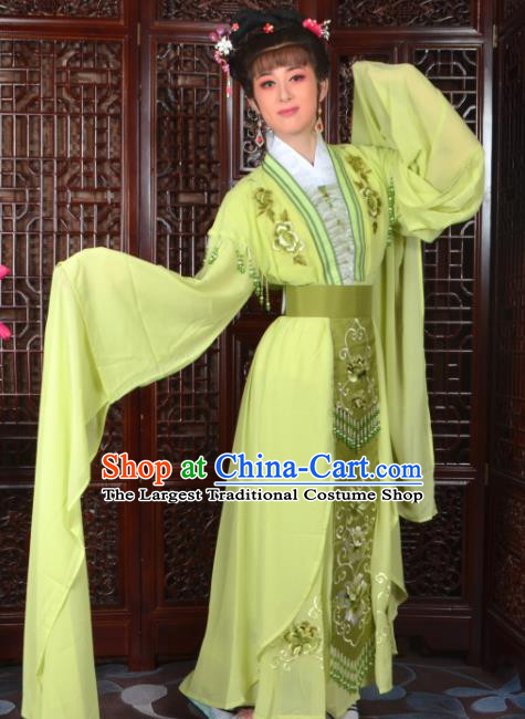 Chinese Traditional Beijing Opera Diva Light Green Dress Peking Opera Princess Costumes for Women