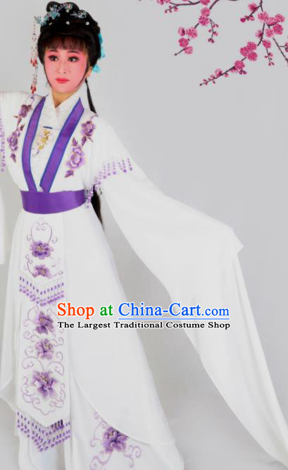 Chinese Traditional Beijing Opera Diva White Dress Peking Opera Princess Costumes for Women