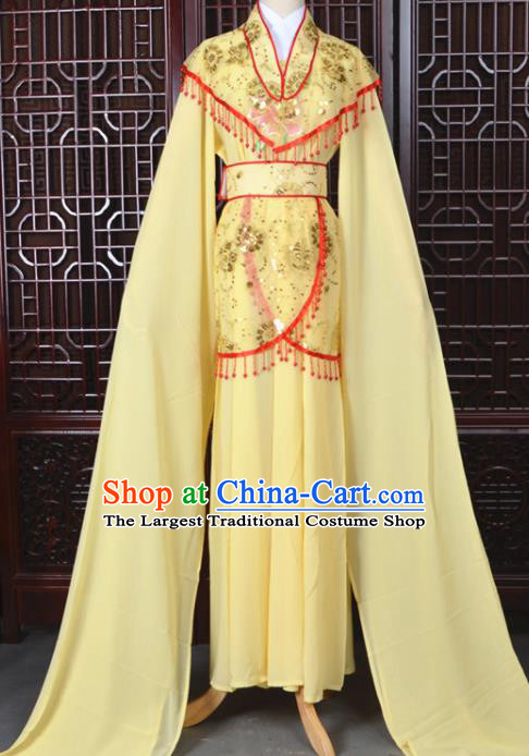 Chinese Traditional Beijing Opera Hua Dan Yellow Dress Peking Opera Diva Costumes for Women