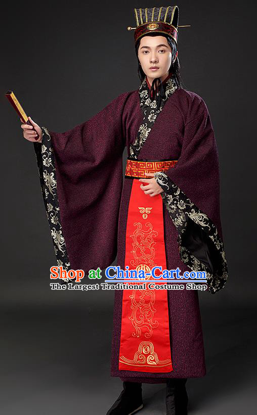 Chinese Ancient Scholar Clothing Traditional Han Dynasty Nobility Costumes for Men