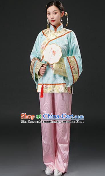 Chinese Traditional Qing Dynasty Maidservant Clothing Ancient Servant Girl Costumes for Women