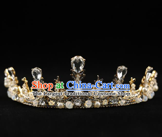 Handmade Wedding Crystal Royal Crown Princess Bride Hair Accessories for Women