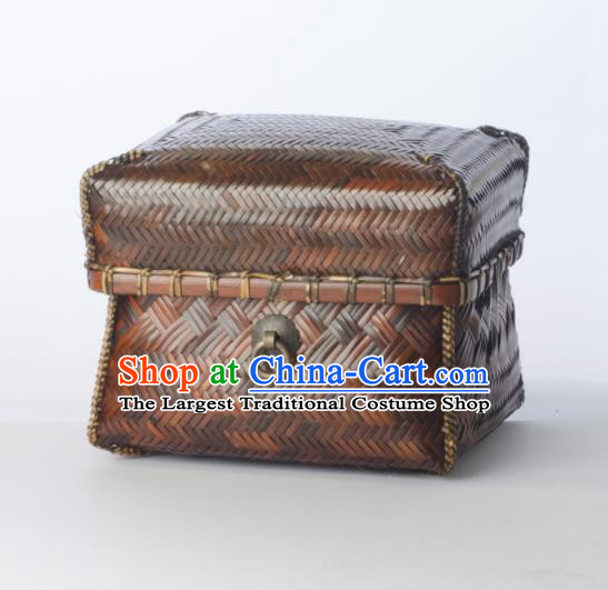 Chinese Handmade Bamboo Weaving Basket Traditional Storage Box