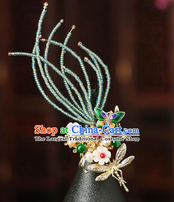 Chinese Traditional Cloisonne Butterfly Hair Claw Bride Handmade Hairpins Wedding Hair Accessories for Women