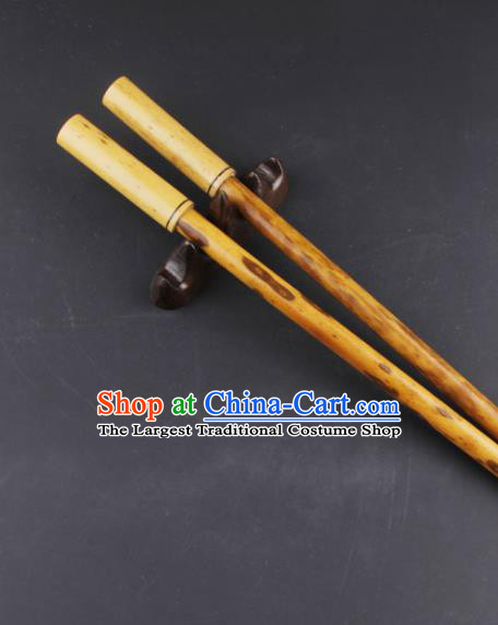 The Four Treasures of Study Mottled Bamboo Writing Brushes Chinese Calligraphy Weasel Hair Brush Pen