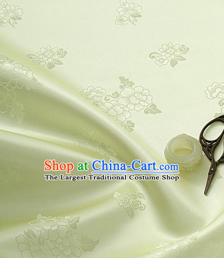 Traditional Korean Classical Roses Pattern Light Green Satin Drapery Hanbok Material Asian Korea Fashion Silk Fabric