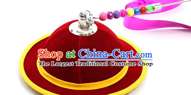 Asian Korea Classical Dance Hat Korean Dance Headwear Folk Red Hat