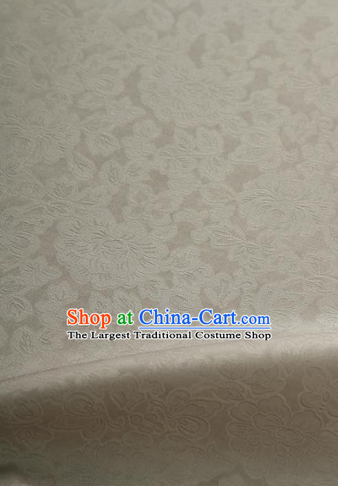 Traditional Korean Fashion Champagne Gauze Drapery Hanbok Material Asian Korea Classical Flowers Pattern Silk Fabric