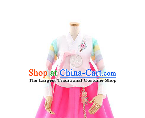 Korean Bride Hanbok Pink Blouse and Rosy Dress Korea Fashion Wedding Costumes Traditional Festival Apparels for Women