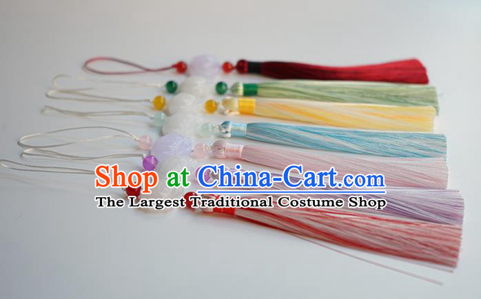 Chinese Classical Waist Accessories Ancient Hanfu White Lotus Tassel Pendant