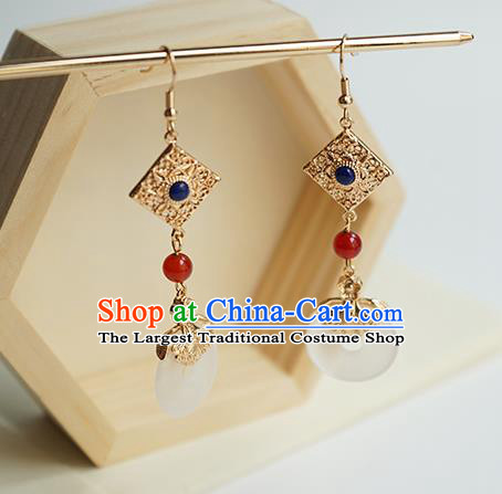 Handmade Chinese Classical Ring Ear Accessories Ancient Women Hanfu Court Earrings