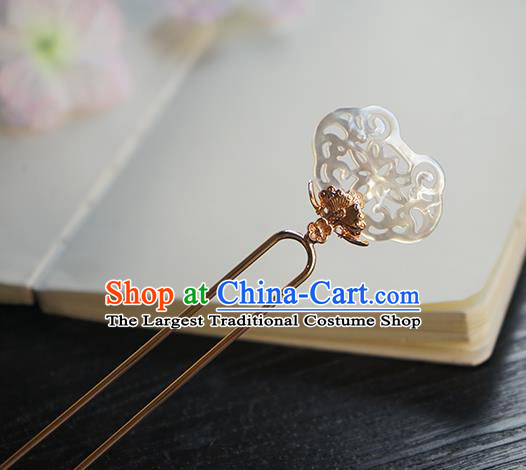 Chinese Classical Hanfu Court Hair Clip Hair Accessories Handmade Ancient Song Dynasty Golden Hairpin for Women