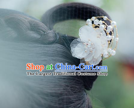 Chinese Classical Silk Flowers Hair Clip Hanfu Hair Accessories Handmade Ancient Princess Hairpin for Women