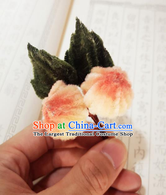 Chinese Ancient Princess Velvet Chrysanthemum Hairpins Hair Accessories Handmade Qing Dynasty Palace Lady Hair Stick