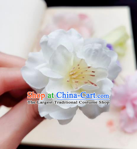 Chinese Tang Dynasty White Camellia Hair Stick Handmade Hair Accessories Hanfu Ancient Princess Hairpins