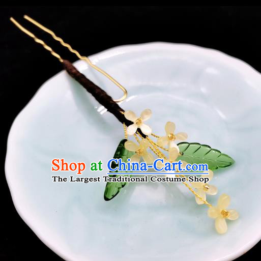 Chinese Classical Fragrans Hair Stick Handmade Hanfu Hair Accessories Ancient Song Dynasty Court Flowers Hairpins