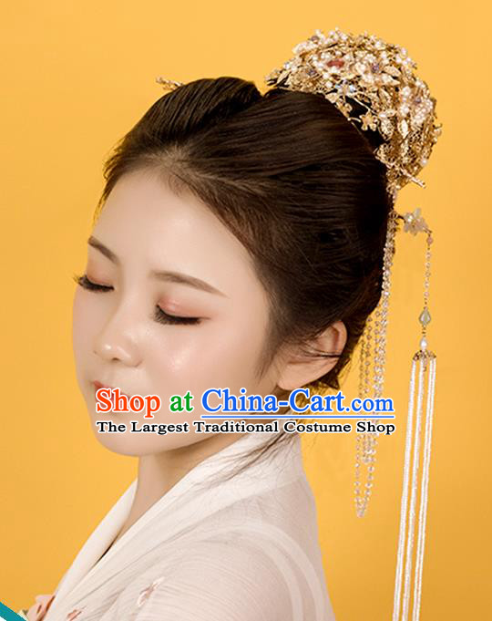 Chinese Classical Palace Long Tassel Hair Stick Handmade Hanfu Hair Accessories Ancient Jin Dynasty Princess Hairpins