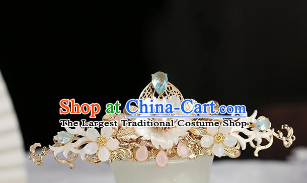 Chinese Classical Palace Shell Hair Crown Handmade Hanfu Hair Accessories Ancient Ming Dynasty Princess Plum Blossom Hairpins