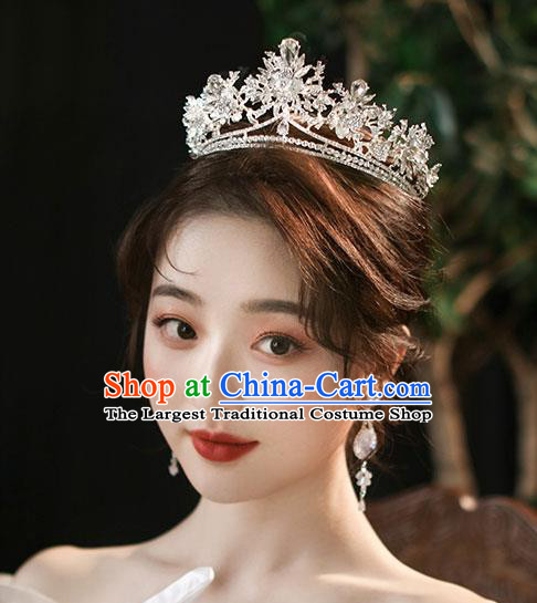 Handmade Baroque Bride Zircon Royal Crown Classical Jewelry Accessories European Princess Wedding Hair Accessories