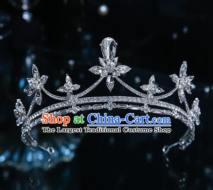 Handmade Baroque Royal Crown Classical Jewelry Accessories European Princess Wedding Bride Crystal Hair Accessories