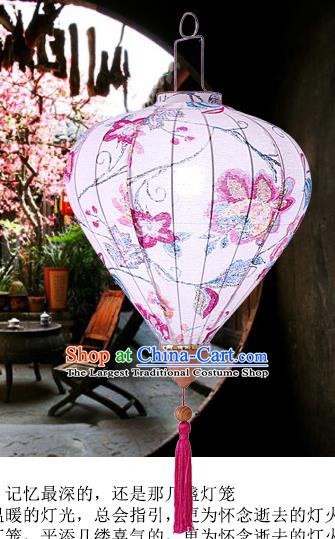 Chinese Traditional Ink Painting Hydrangea Palace Lanterns Handmade Hanging Lantern Classical Festive New Year Lamp