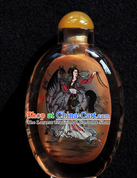 Chinese Handmade Snuff Bottle Traditional Inside Painting Beauty Horse Snuff Bottles Artware