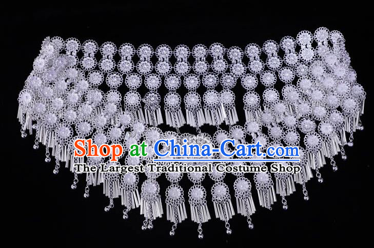 China Traditional Miao Silver Waist Accessories Yunnan Miao Ethnic Jewelry Belt