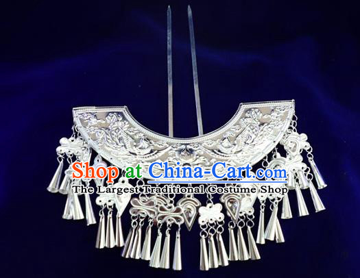 Chinese Guizhou Folk Dance Hair Accessories Miao Nationality Women Hairpins Miao Ethnic Hair Comb