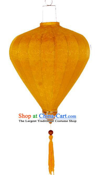 Handmade Chinese Classical Yellow Silk Palace Lanterns Traditional New Year Decoration Lantern Spring Festival Lamp