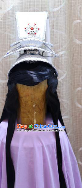 Cosplay Royal Prince Wig Sheath Handmade China Ancient Childe Swordsman Wigs Style and Hair Accessories