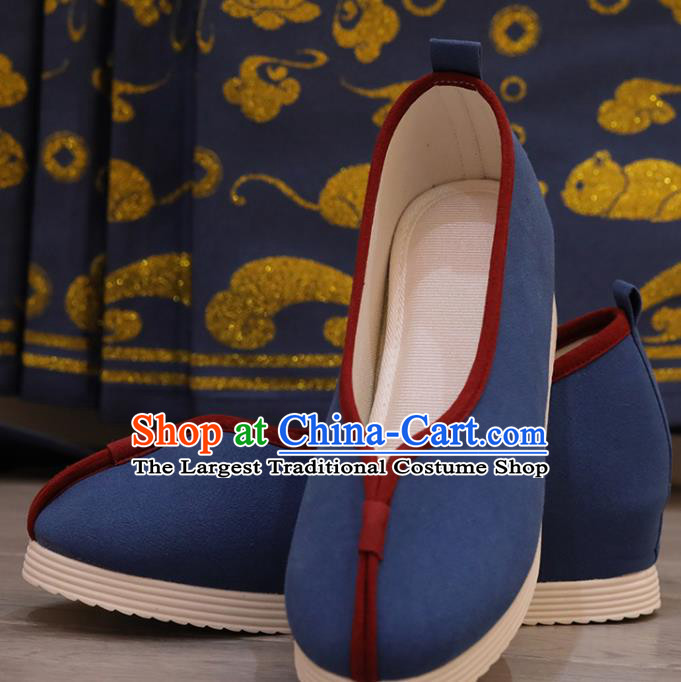 China Women Shoes Opera Shoes Princess Shoes Handmade Navy Cloth Shoes Hanfu Shoes