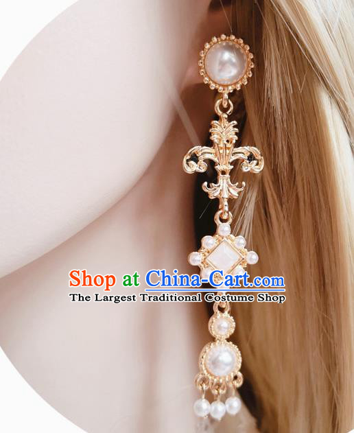 Handmade Baroque Princess Earrings Europe Renaissance Accessories Court Retro Eardrop