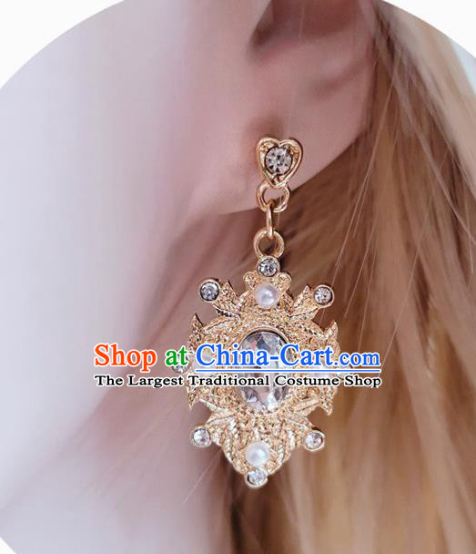 Handmade Crystal Earrings Baroque Retro Accessories Europe Court Eardrop