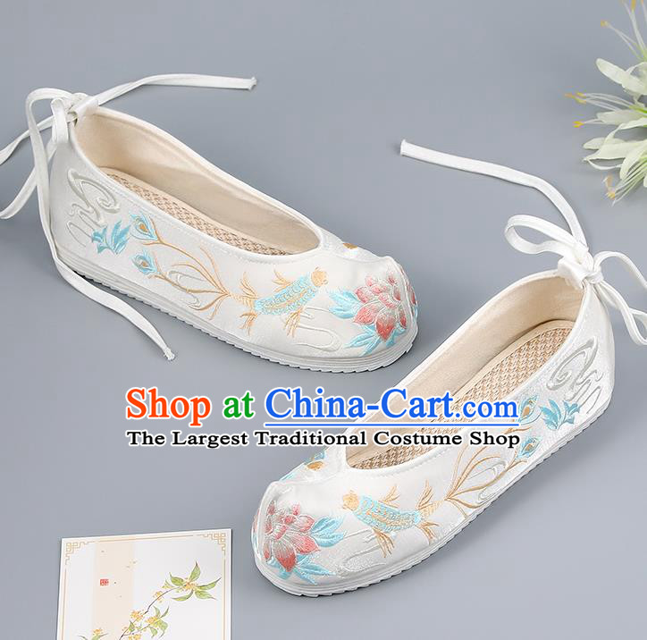 Traditional China Handmade Hanfu Shoes Princess Shoes National Shoes Embroidered Shoes Ming Dynasty Shoes